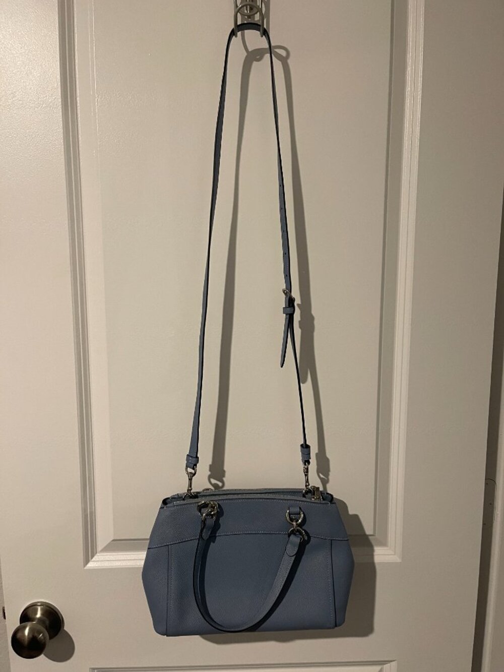 Coach Leather Mini Brooke Blue Carryall - Picture 4 of 10